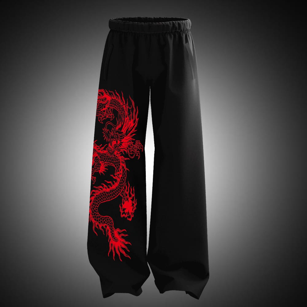 Red Dragon Art Baggy Fit Sweatpants