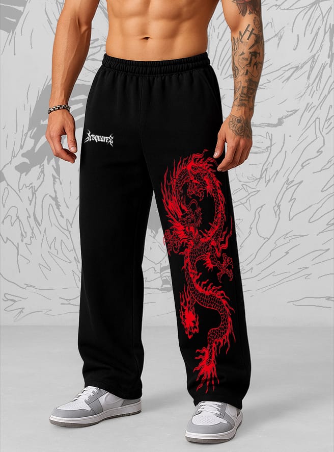 Red Dragon Art Baggy Fit Sweatpants
