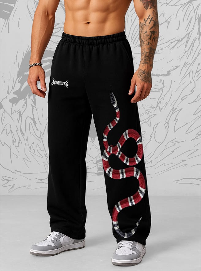 Snake Art Baggy Fit Sweatpants For Men & Women