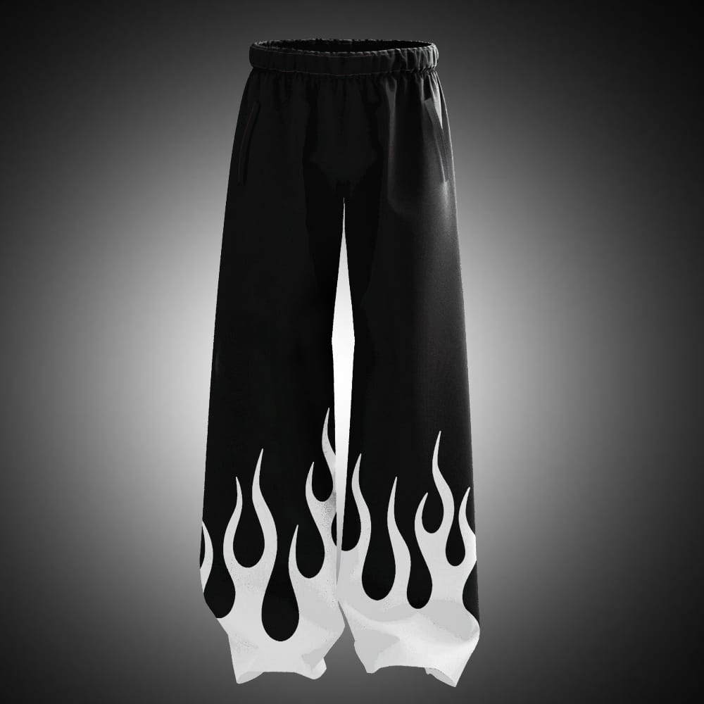 White Flame Baggy Fit Sweatpants